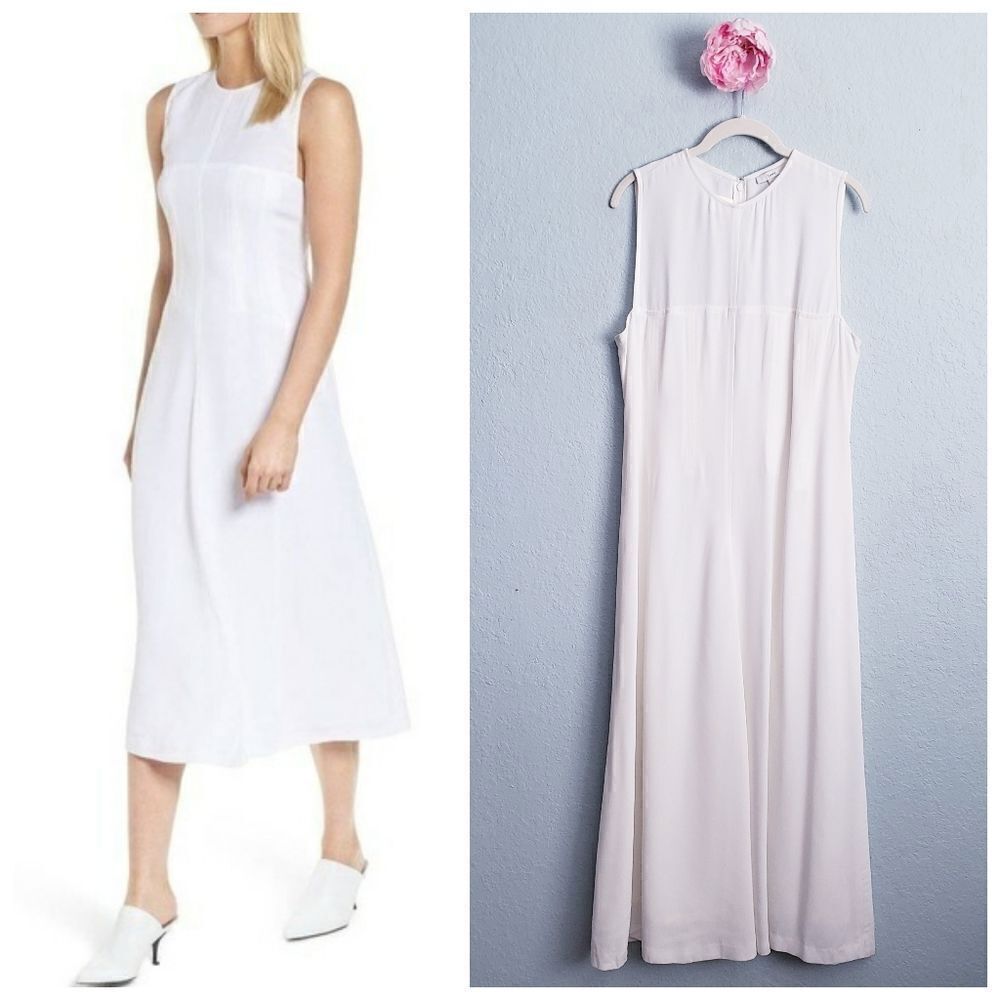 Lewit White Sleeveless Corset Detail Midi Dress